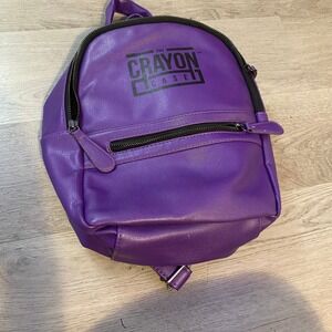 The Crayon Case Mini Backpack Womens Small Purple Faux Leather Logo Bag